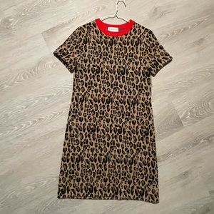 J. Crew x Demylee leopard print sweater dress